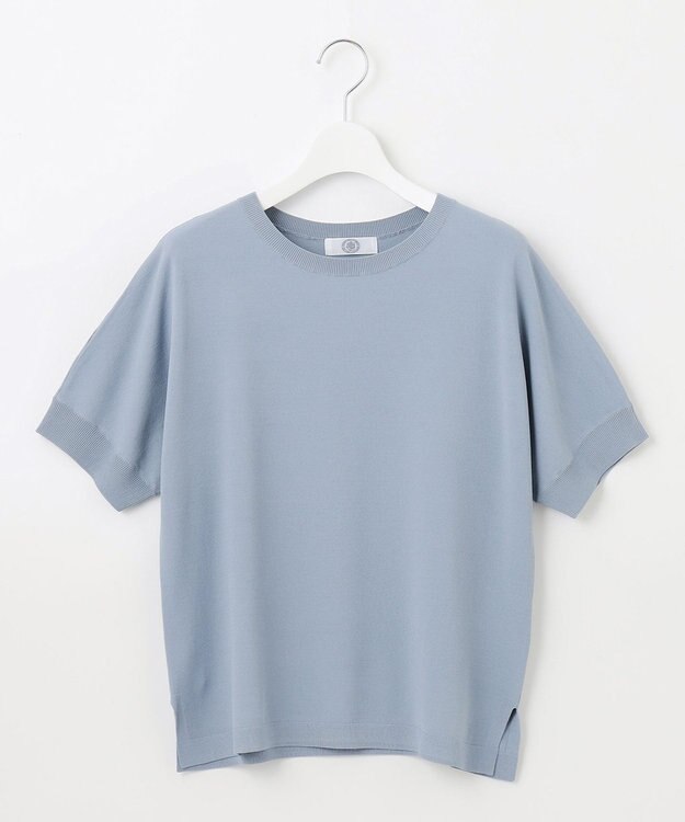 J.PRESS LADIES L 【洗える】レーヨンエリートストレッチ ドルマン ニット ダルブルー系