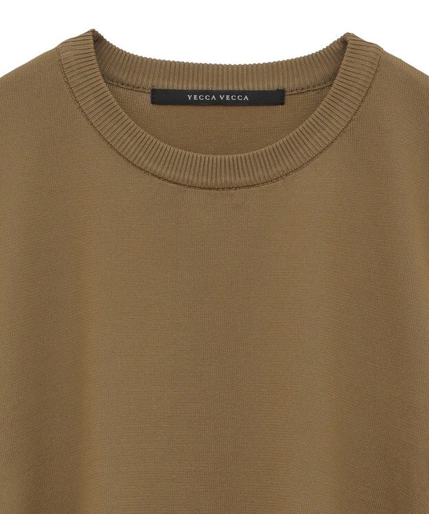 YECCA VECCA サイドプリーツ異素材MIXプルオーバー Camel