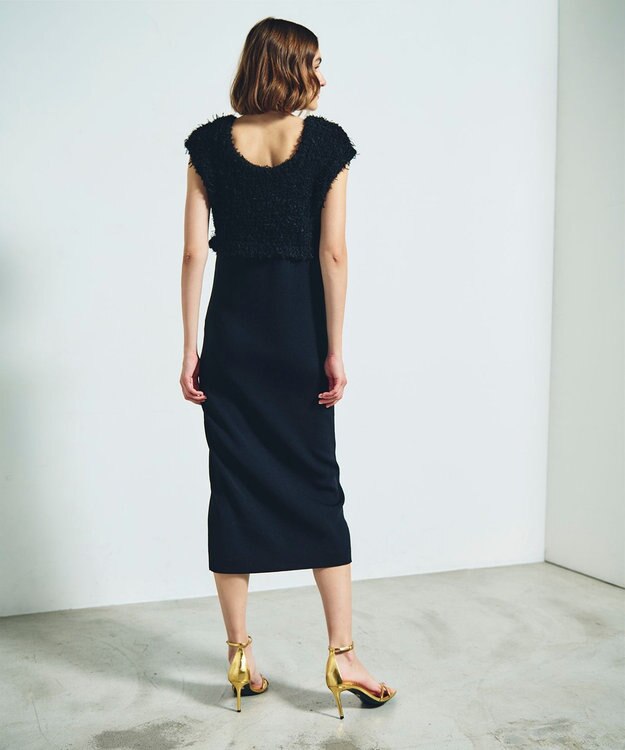 GRACE CONTINENTAL ツイーディーコンビニットワンピース ブラック