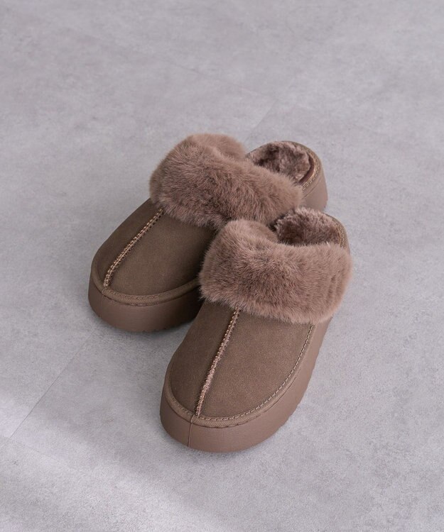 Green Parks ・ｍｉｎｉａ　フェイクムートンサンダル Brown