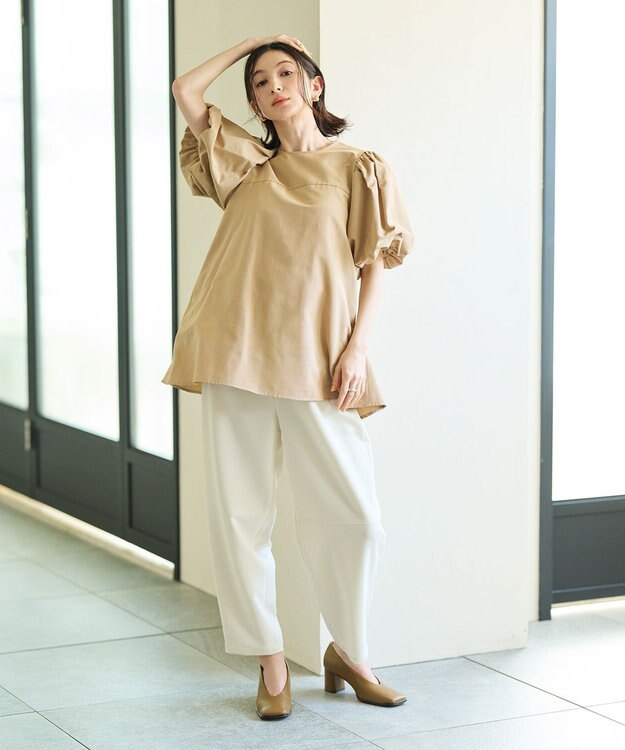 #Newans コクーンシルエットパンツ ホワイト