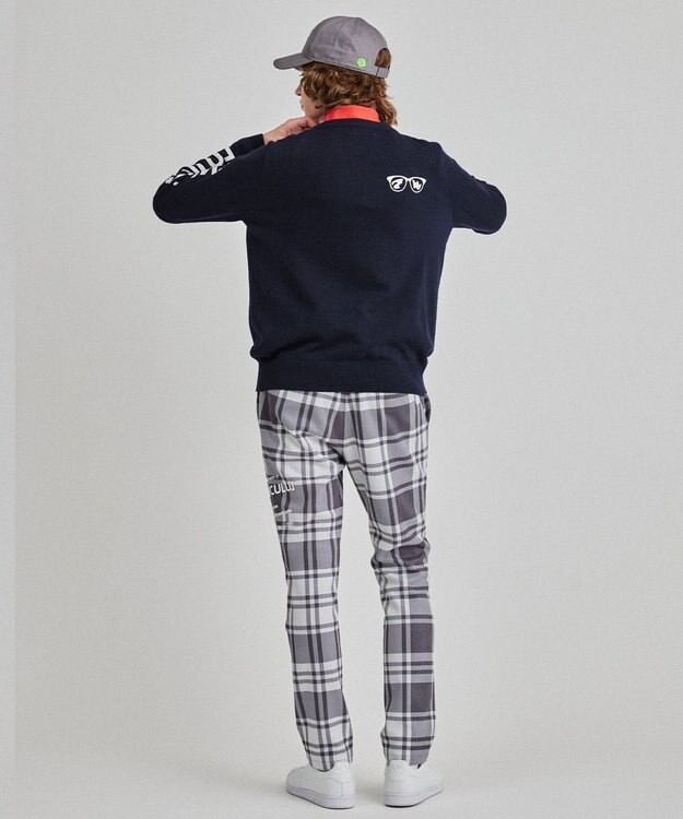 PW CIRCULUS 【MEN】チェック柄 スエードライクテーパードパンツ グレー系5