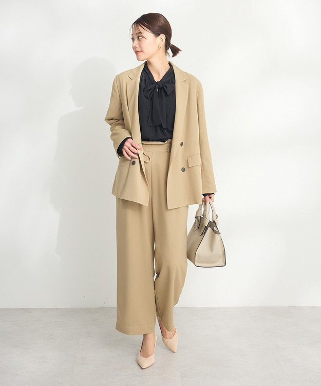 CRAFT STANDARD BOUTIQUE フリルウエストパンツ Gray Beige