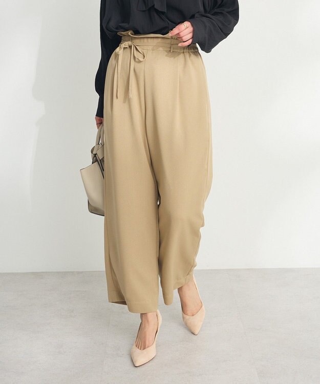 CRAFT STANDARD BOUTIQUE フリルウエストパンツ Gray Beige