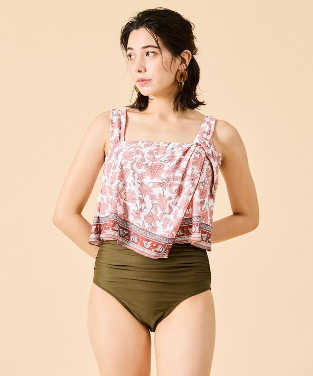 San-ai Resort（三愛水着楽園） 【SALE】ノンワイヤー水着　【San-ai Resort（サンアイリゾート）】 ホワイト×カーキ