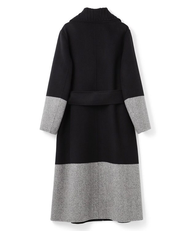 JOSEPH ダブルフェイスカラーブロック　ダブルブレステッドコート Black/grey