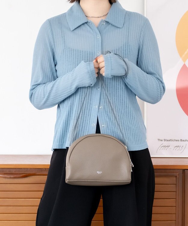 blancle シュリンクレザー ハーフサークルショルダー トープ