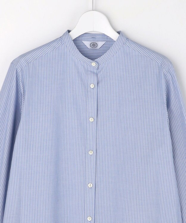 J.PRESS LADIES L 【WEB限定カラーあり・2way】エステネージュ TYPEWRITER STRIPE シャツ サックスストライプ系