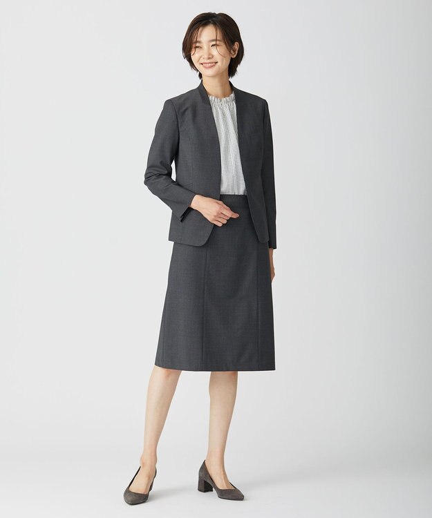 J.PRESS LADIES L BAHARIYE Houndstooth フレアー スカート グレー系3