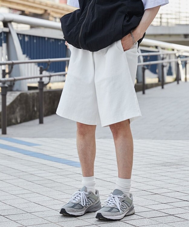 WEGO 【ウエストゴム】ヘビーウェイトカットイージーショーツ ホワイト