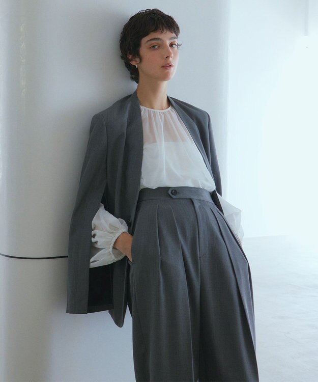 NAVE 【Nave】ウールポリエステルツイル ジャケット トップグレー系