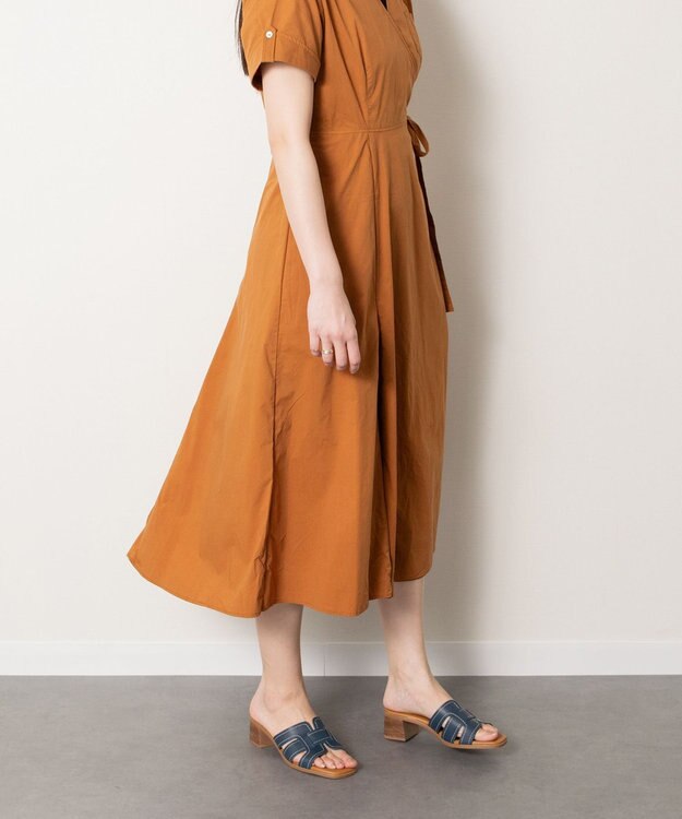 INTER-CHAUSSURES 【Oh my Sandals】チャンキーヒールレザーサンダル ネイビー