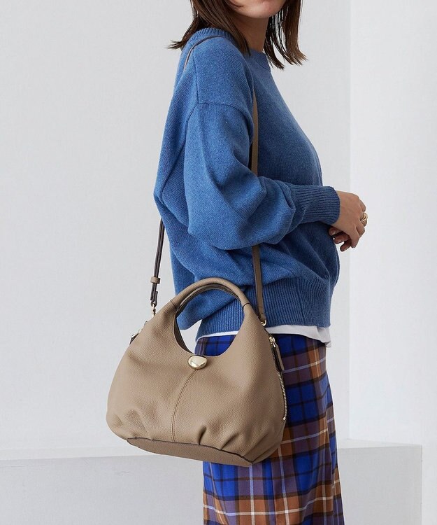 TOPKAPI 【TREASURE TOPKAPI】シュリンクレザー メタルパーツ 2WAY ショルダー バッグ グレージュ