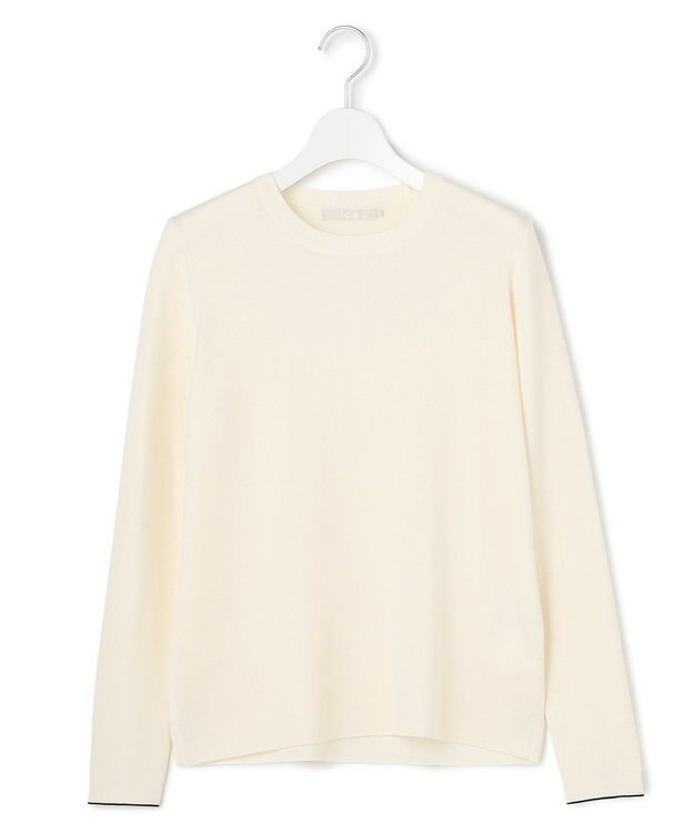 ICB 【洗える】 エクストラファインメリノ クルーネックプルオーバー オフホワイト系