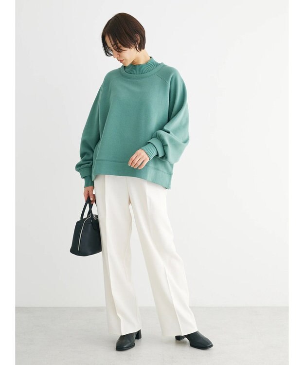 Green Parks 裏起毛ニットリブドッキングプルオーバー Mint