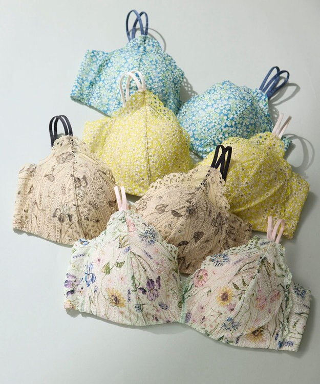 une nana cool 【リニューアル】364ブラ レース MADE WITH LIBERTY FABRIC クリアグリーン