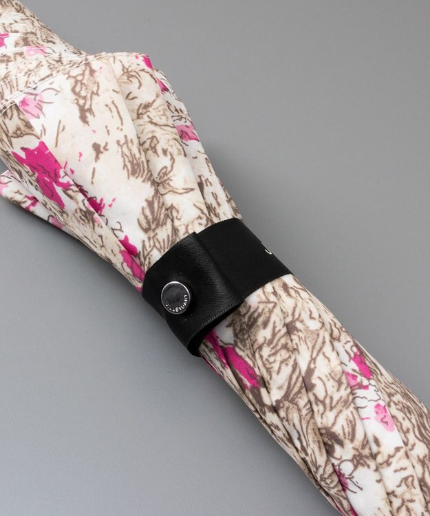 AURORA JILL STUART ジル スチュアート アブストラクトフラワー柄 雨傘（長傘） ピンクｘベージュ