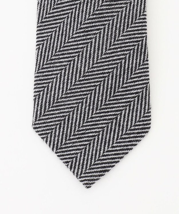 JOSEPH ABBOUD 【イタリア素材・日本製】ヘリンボーンレジメンタルジャカード ネクタイ ライトグレー系1