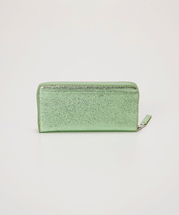 TOPKAPI 【TREASURE TOPKAPI】ウォッシュド レザー メタリック ラウンドファスナー 長財布 グリーン