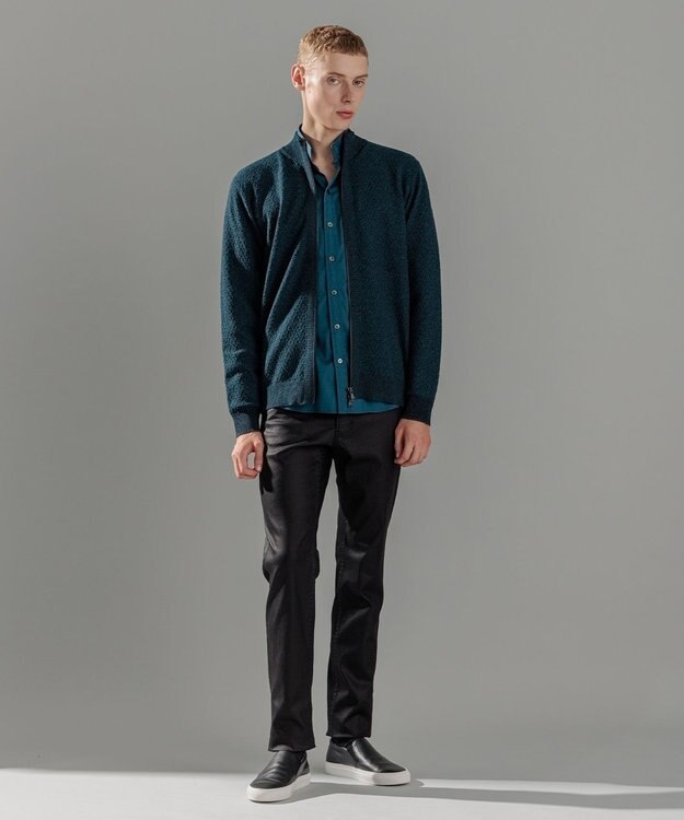 JOSEPH HOMME 【イージーケア】 ヴィスコースリンクス　ジップアップカーディガン スモーキーグリーン系