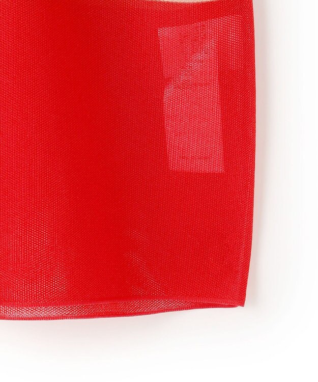 ICB 【洗える】 シアースムースボーダー ニット レッド×チノベージュ系