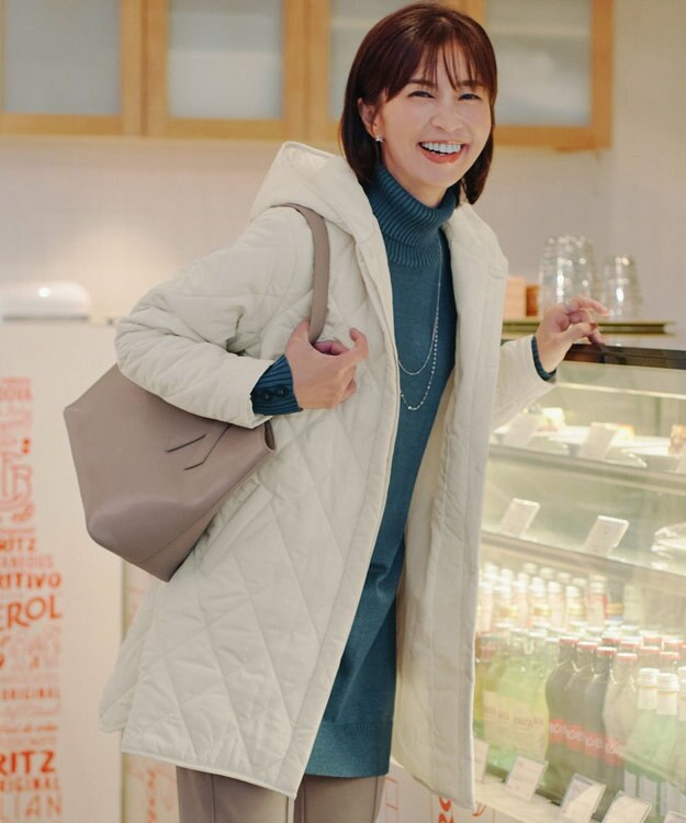Tiaclasse 【安田美沙子さん着用・新色追加】中綿キルティングコート アイボリー
