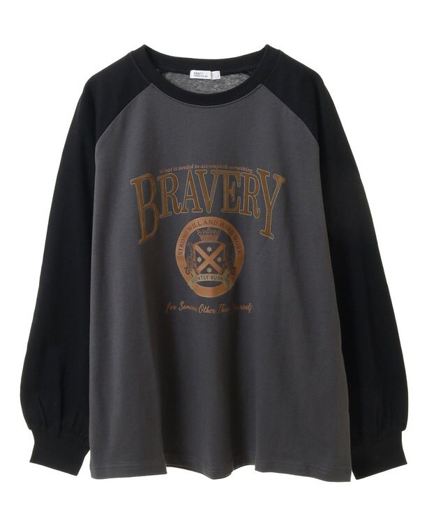 CRAFT STANDARD BOUTIQUE ラグランフロッキープリントＴｅｅ Charcoal Gray