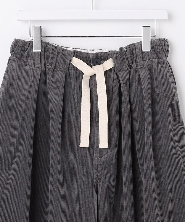 J.PRESS YORK STREET 【UNISEX】コーデュロイ 2タックワイドパンツ ライトグレー系