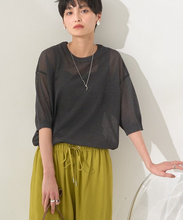 AMERICAN HOLIC ラメシアーニット Charcoal Gray