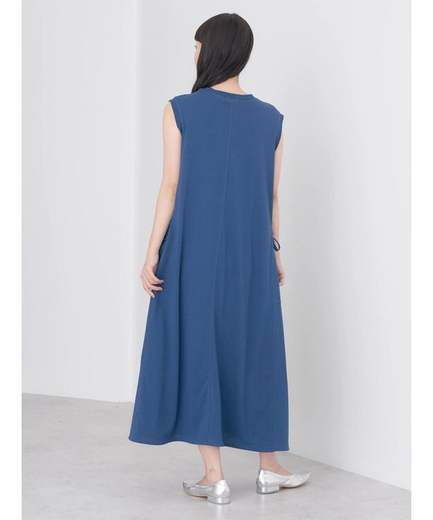 earth music&ecology ギャザーポケットノースリーブワンピース Dark Blue