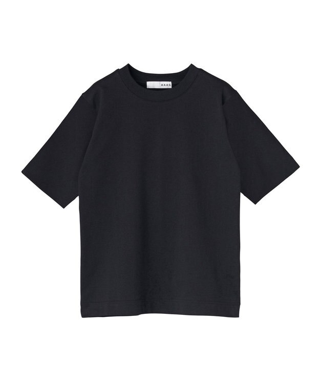 HAAG スマイルコットン BACK RIB T-SHIRTS Tシャツ ブラック