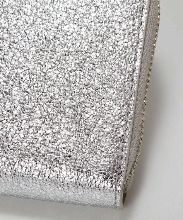 TOPKAPI 【TREASURE TOPKAPI】ウォッシュド レザー メタリック ラウンドファスナー 長財布 シルバー