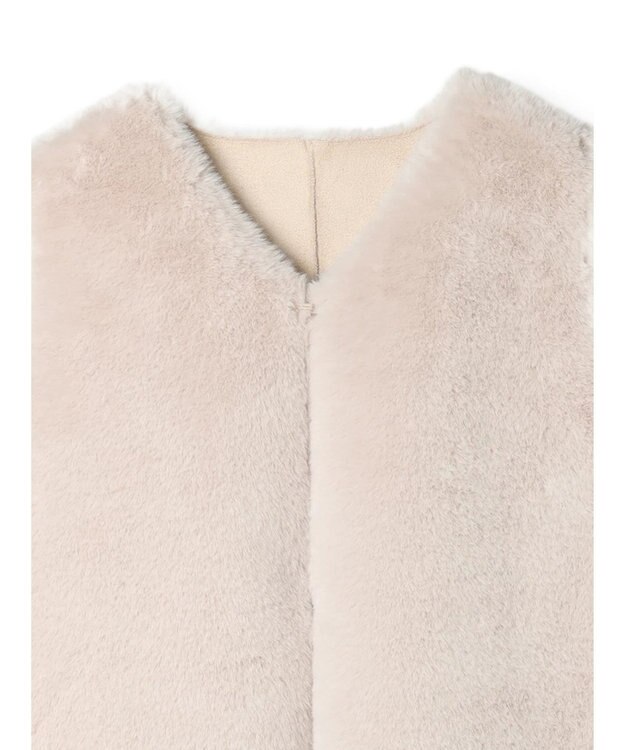 AMERICAN HOLIC 丈違いフェイクファーベスト Gray Beige