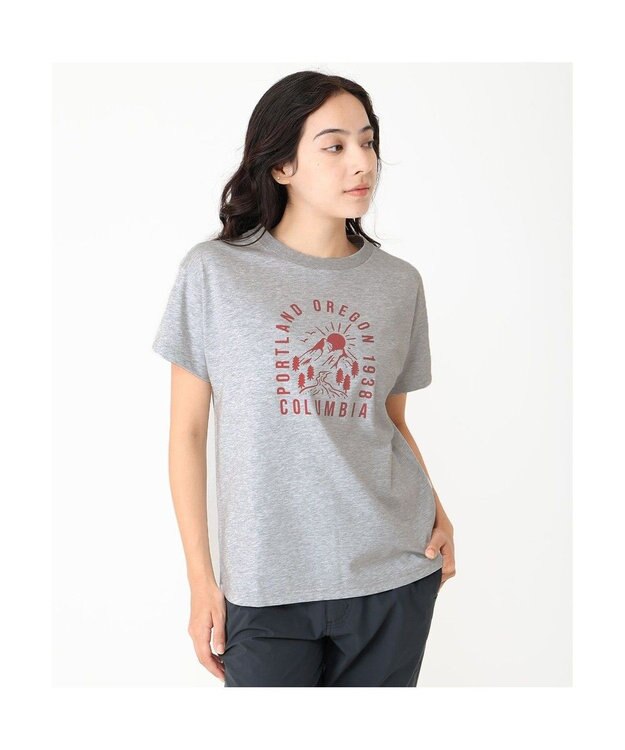 Columbia Columbia/ ウィメンズヤハラフォレストショートスリーブTシャツ /コロンビア Columbia Grey Heather、Mountain Graphic