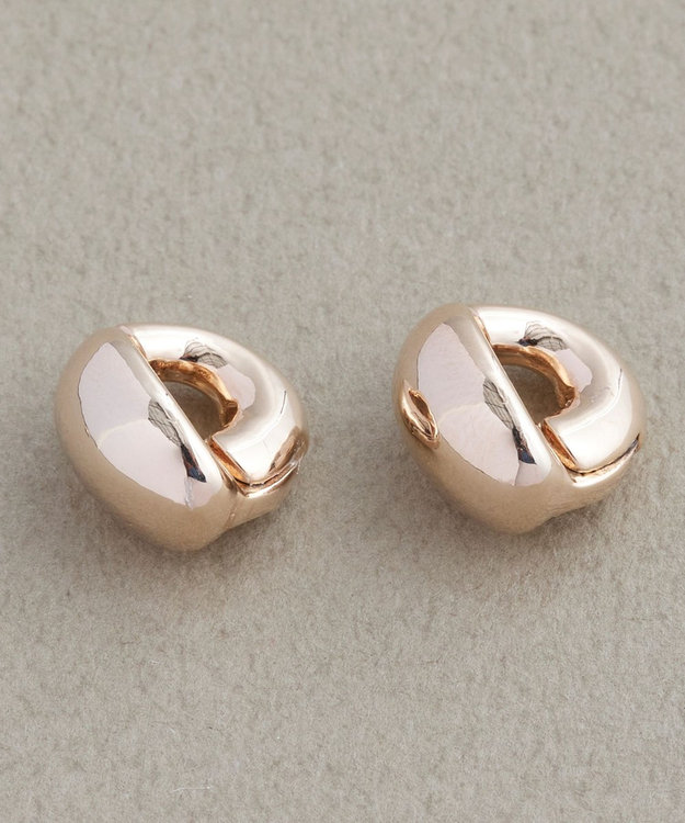 Phoebe 【金属アレルギー対応】オーバルフープスナップイヤリング　シャンパンゴールド シャンパンゴールド