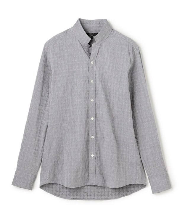 JOSEPH HOMME 新柄【オリジナル素材】ラティスジャガードストレッチ　ウィングカラーシャツ ライトグレー系