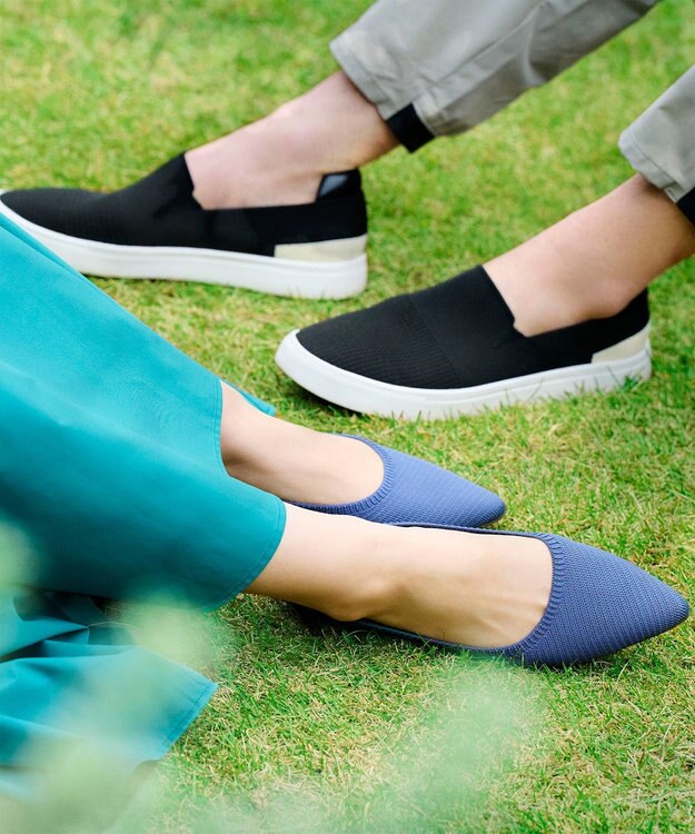 steppi 【洗える/撥水】NEWライン ポインテッド パンプス ダルブルー