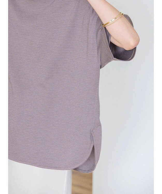 AMERICAN HOLIC 接触冷感裾ラウンドカットプルオーバー Border Blue