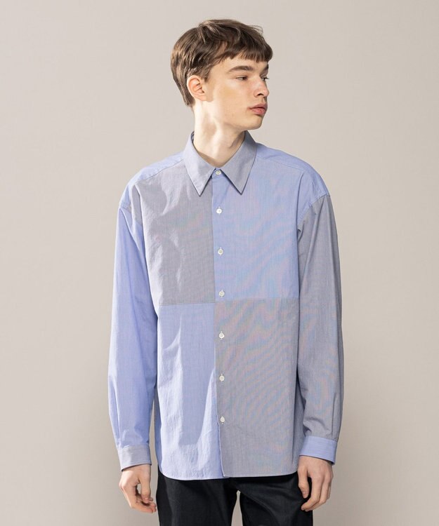 JOSEPH HOMME コットンナイロンブロック　シャツ スカイブルー系3