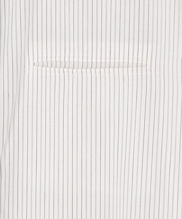 UNFILO ポプリン シャツワンピース ピンストライプ(オフ×ブラック)