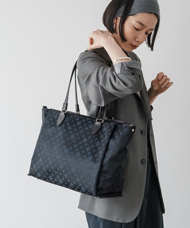 russet ＜15インチPC収納可能＞お仕事トートバッグ(CE-1517) Black/Navy