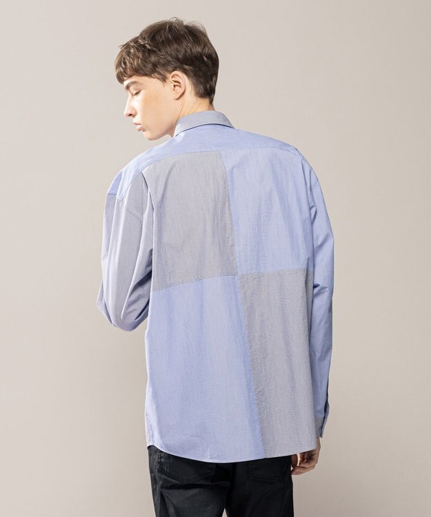 JOSEPH HOMME コットンナイロンブロック　シャツ スカイブルー系3