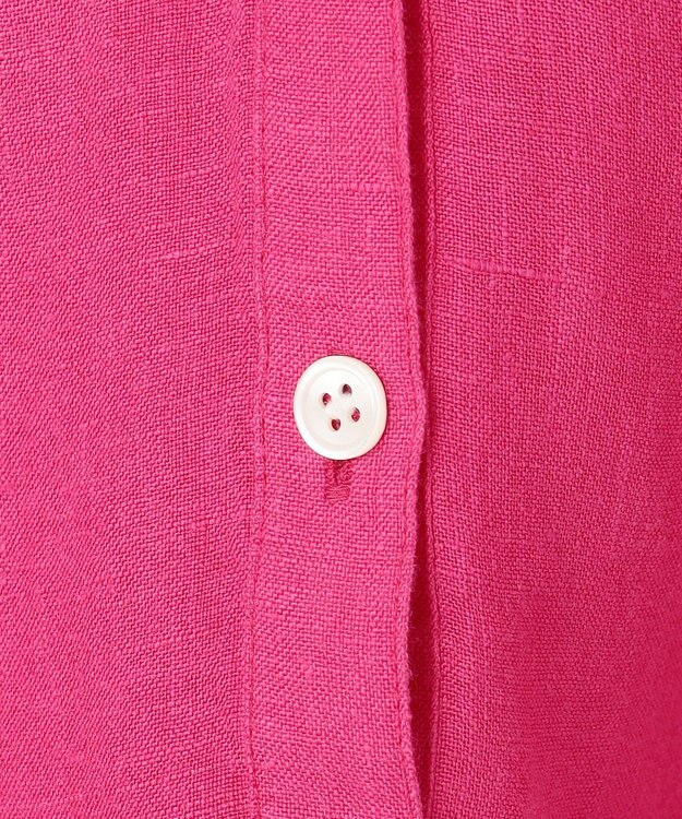 23区 【洗える】LIBECO タックスリーブ シャツ マゼンタ