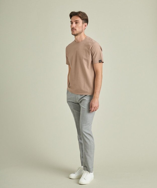 GOTAIRIKU ロングセラー【洗える/折り目加工/シワになりにくい/ウエストアジャスター】ウォッシャブル サマーウール100％パンツ_限定色(ノータック)23/24年モデル シルバー系