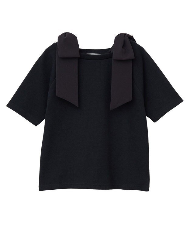 Green Parks ・ｓｗｉｎｇ　ｂｙ　ショルダーリボンリブカットソー Gray Mixture