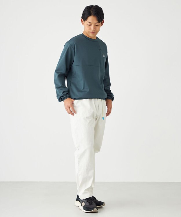 SHARE PARK MENS 【UVカット・吸水速乾・ストレッチ・軽量・アンチピリング 】ダンボールクルーネックスウェット（L・XLサイズ） ネイビー系