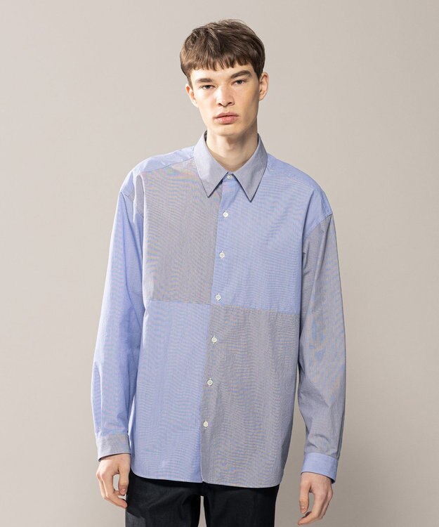 JOSEPH HOMME コットンナイロンブロック　シャツ スカイブルー系3