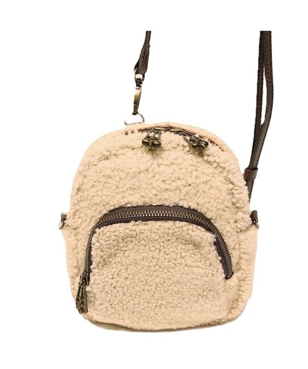 Regalo Felice 【リアルファー / お財布機能付き】ポシェット / REGALO BE(ベージュ)