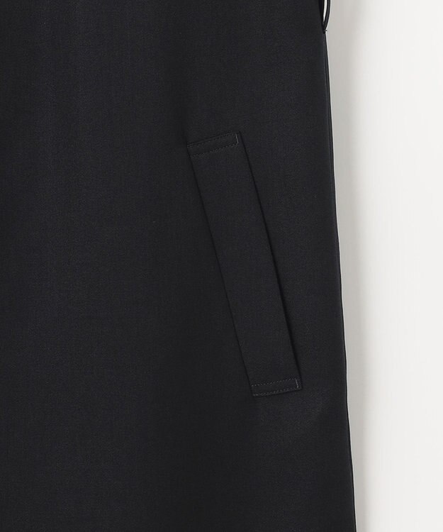 自由区 【接触冷感・速乾・UVカット・撥水・防シワ】リネンライクツイル ロングジレ ネイビー系