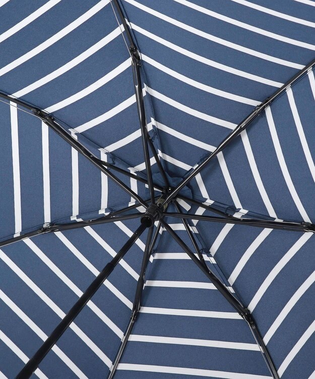 MOONBAT 【雨傘】ランバン　オン　ブルー (LANVIN en Bleu) ボーダー レース 折りたたみ傘 ネイビーブルー